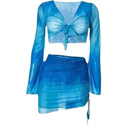 FABLOFT Womens Set with Tie Front Cover up for Club Water Activities Vacation S1 Set Swimwear Swimwear| Womens Clothing |Clothing, Shoes & Accessories-picture-32