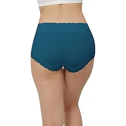 fabluk Women's Cotton Mid Waist Hipster Panty with Lace Waist, Free Size (Pack of 1 OR 3)-picture-34