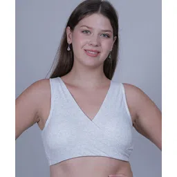 Fabme Knit Textured Padded Maternity Bra - Light Grey-picture-18