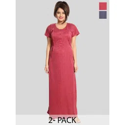 Fabme Pack Of 2 Striped Maternity Maxi Nightdress-picture-35