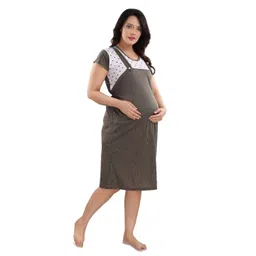 Fabme Striped Maternity Midi Nightdress image 5