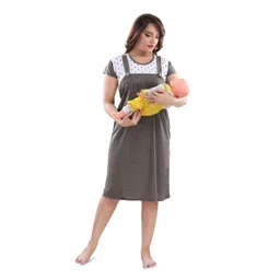 Fabme Striped Maternity Midi Nightdress image 4