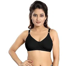 fabme Women's Seamless, Non-Wired, Non-Padded, T-Shirt Bra, (B, C, D Cup) (Color Options: Skin, White Black)-picture-54