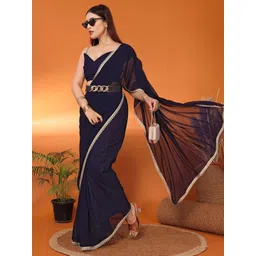 FABMORA Beads and Stones Pure Georgette Saree-picture-31