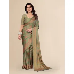 FABMORA Green Printed Saree with Unstitched Blouse-picture-20