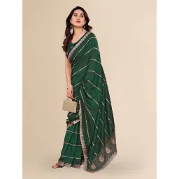 FABMORA Green Silk Embroidered Saree with Unstitched Blouse-picture-45