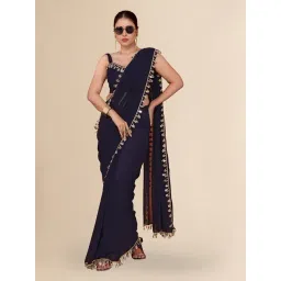 FABMORA Navy Embellished Sarees with Unstitched Blouse-picture-47