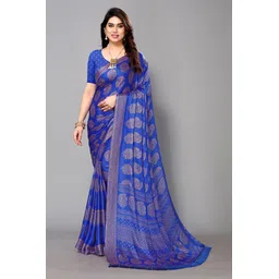 fabmora Printed, Blocked Printed Daily Wear Chiffon, Georgette Saree-picture-31
