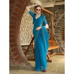 Fabmora Rama Embellished Georgette Saree with Blouse-picture-44