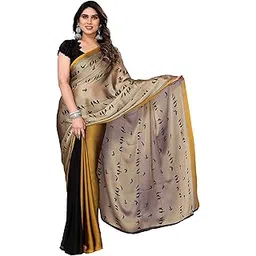fabmora Women Fancy Half and Half Birds Printed Chiffon Saree With Blouse Piece-picture-16