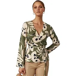 fabnex Women Aarmy Printed Crop Top with Balt | Top for Women | Crop Top for Women | Women Top | Women Crop Top | Women top Crop Type | Women Crop | Printed Crop Top for Woman - FN109T-P-picture-17