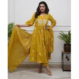fabnex Women Embroidery Flared Kurta Set-picture-21