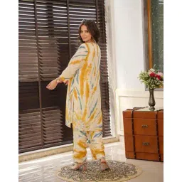 fabnex Women Tie & Dye Straight Kurta & Pants Set image 4