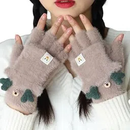 FabNext - Women/Ladies/Girl's (Fingure Cut) Pink Color Premium Winter Warm Hand Gloves (Soft & Cozy) fit for 12 Years & Above - Pack of 1 Pair-picture-52