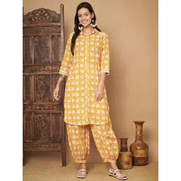 FABRIC FITOOR Women Floral Printed Regular Beads and Stones Pure Cotton Kurta with Salwar-picture-23