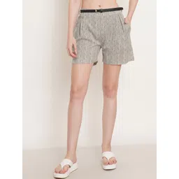 FABRIC FITOOR Women Stripes Printed Cotton Shorts image 1