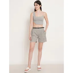 FABRIC FITOOR Women Stripes Printed Cotton Shorts image 2