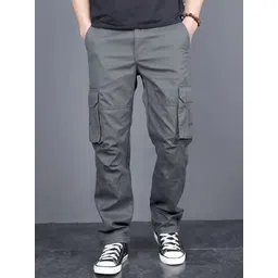 FABRIPPLE Men Classic Loose Fit Cargos Trousers-picture-33