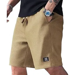 FABRIPPLE Men's Casual Slim Fit Shorts | Stylish Above Knee Shorts with Elastic Waist | Summer Wear for Gym, Lounge, Travel & Outdoor-picture-17