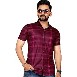 fabripple Men's Printed Half Sleeve Shirt for Casual Wear | Stylish Geometric Pattern Slim Fit for Men | Summer Trendy Short Sleeve Shirt-picture-22