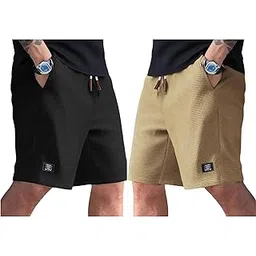FABRIPPLE Men's Shorts Combo (Pack of 2) | Lightweight & Quick-Dry Sports/Casual Shorts with Elastic Waistband & Side Pockets-picture-25