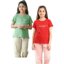 FABROYZ Girls Printed T-shirt with Pyjamas-picture-48