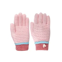 FabSeasons Kids Patterned Acrylic Woollen Warm Winter Gloves image 1