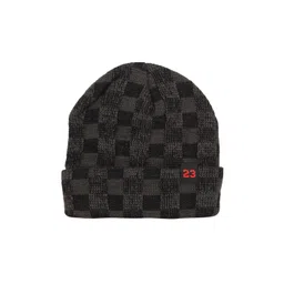 FabSeasons Unisex Black Self Design Beanie-picture-10