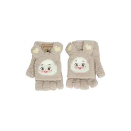 FabSeasons Unisex Kids Patterned Acrylic Winter Gloves-picture-27