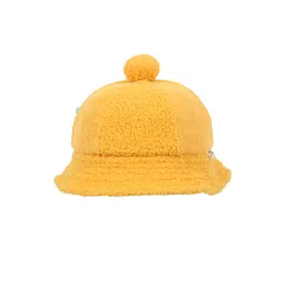 FabSeasons Unisex Kids Yellow & Blue Self Design Beanie image 3