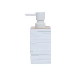 FabSeasons White & Beige Textured Plastic Soap Dispenser-picture-21