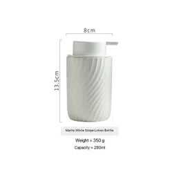 FabSeasons White Textured Ceramic Soap Dispenser image 3