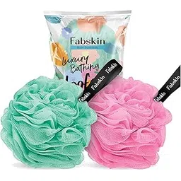 FABSKIN Luxury Bathing Round Loofah for Men and Women (Aqua and Pink)-picture-40