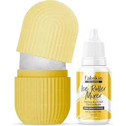Fabskin Ice Roller For Face, Neck and Body | With Lemon & Honey Ice Roller Mixer 30ml | Ice Roller for Face Massager | Face Ice Roller for Men & Women | Ice Cube Facial Roller Kit | For Skin Moisturizing & Soothing-image-1