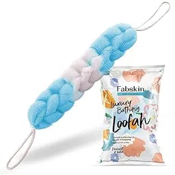 Fabskin Luxury Back Scrubber Loofah Belt for Bathing For Men and Women - Strechable 9 Knots Bath Sponge (BLUE)-picture-14