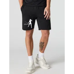 FABSTIEVE Men Typography Printed Monochrome Low-Rise Cotton Shorts-picture-13