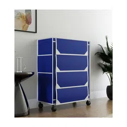Fabura 4 Layers Shoe Rack With Wheels In Navy Blue Color-picture-10