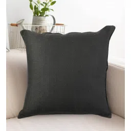 faburaa Black Solid Jute 20 x 20 Inches Cushion Covers (Set of 3)-picture-20