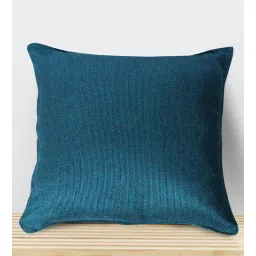 faburaa Blue Solid Jute 18 x 18 Inches Cushion Covers (Set of 5)-picture-23