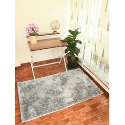 FABURAA Grey Solid Anti Skid Cotton Carpet-picture-13