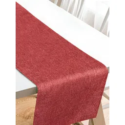 FABURAA Red Self Design Pure Jute Table Runner-picture-31