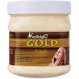 Face & Body Feelhigh Gold Scrub Enriched with Almond, Olive And Carrot seeds Oil Helps to Glowing Skin Brightening 500ml Skin Care Products Men And Women-picture-27