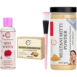 Face Care Kit ? Multani Mitti Powder, Rose Water, Soap & Brush | 100% Natural Skin Care Set Herbal Bath Soap with Essential Oils | Glowing Skin & Anti-Ageing Soap for Daily Use-picture-51