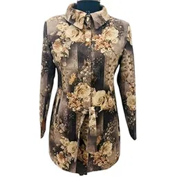 Face Enterprises Stunning Vintage Brown Floral Blazer for Women | Notched Neck with Full Sleeves Jacket for Ladies | Fashionable Casual Wear-picture-20