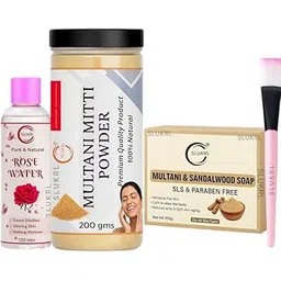 Face Glow & Acne Control Kit ? Multani Mitti Powder, Gulab Jal, Soap & Brush Combo Herbal Soap for Face & Body | With Essential Oils for Glowing Skin & Age Repair-picture-24