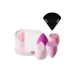Facejewel Set Of 4 Blender Sponge, Soft Egg Shaped Puff With Triangle Puff-image-16