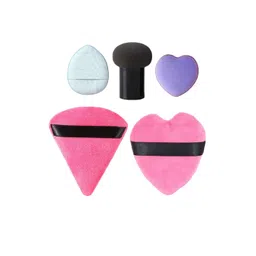 Facejewel Set Of 5 Big Triangle Heart Puff,  Mushroom, Finger Sponge & Mini Heart Puff-picture-20