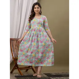 FACON GRAVIDA Floral Print Maternity A-Line Maxi Dress-picture-51