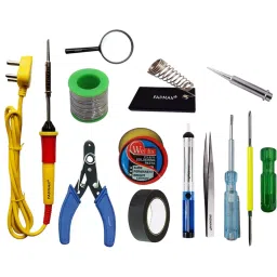 Fadman Basic 12 In 1 Yellow Soldering Iron Kit 25 W Corded Flat Copper, Iron & Nickle Tip-image-32