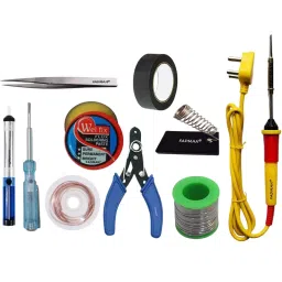Fadman Basic Bundle Electric 10 In 1 Soldering Iron Kit Copper, Iron & Nickle Corded 25 W with Solder Wire, Cutter, Hardware Tape, Tester-image-34